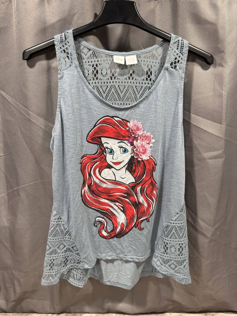 Disney Light Gray Tank with Red Ariel Graphic